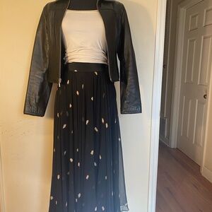 Ellen Tracy Black and Tan Maxi Skirt